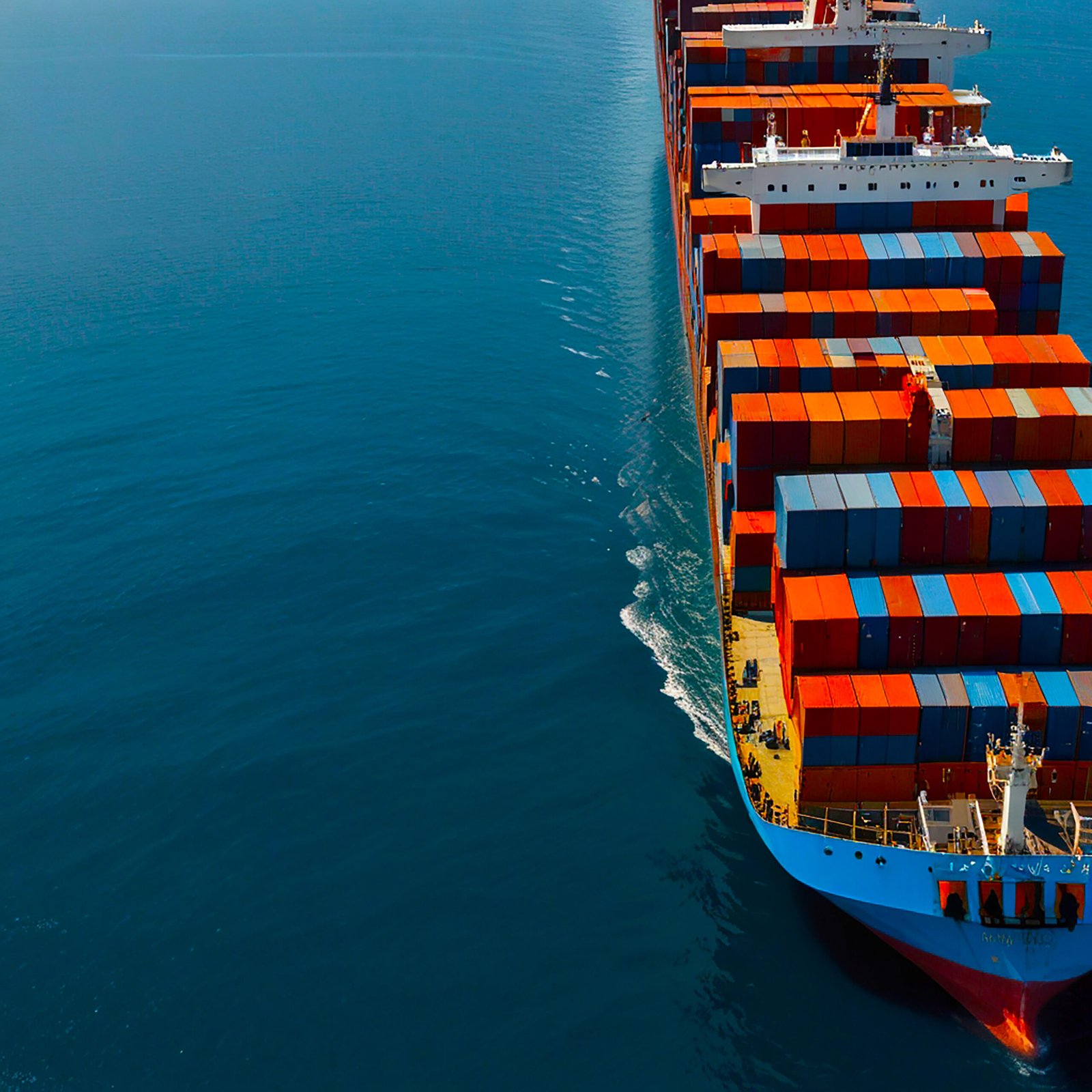 large-container-cargo-ship-travels-calm-blue-ocean-generated-by-ai