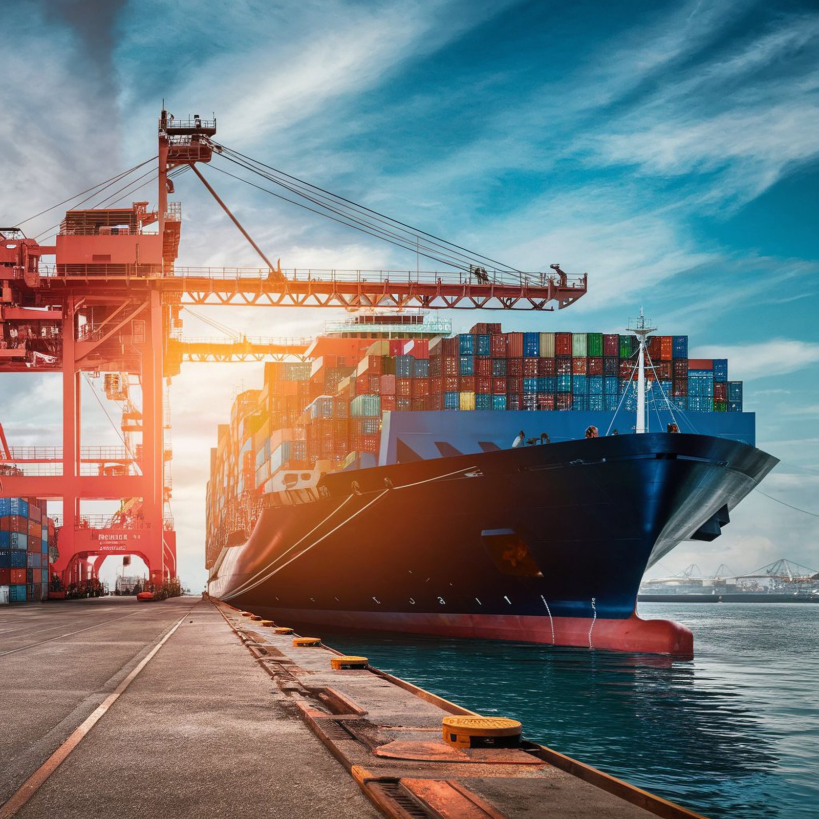 large-container-ship-is-docked-water